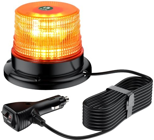 EYPINS 40 LED Rundumleuchte, 40W Auto Warnleuchte, Rundumleuchte Orange, Magnet Warnlicht Blinkleuchte Strobe Beacon Light IP67 für 12V/24V Truck, KFZ, LKW, Traktor | E57 IP67