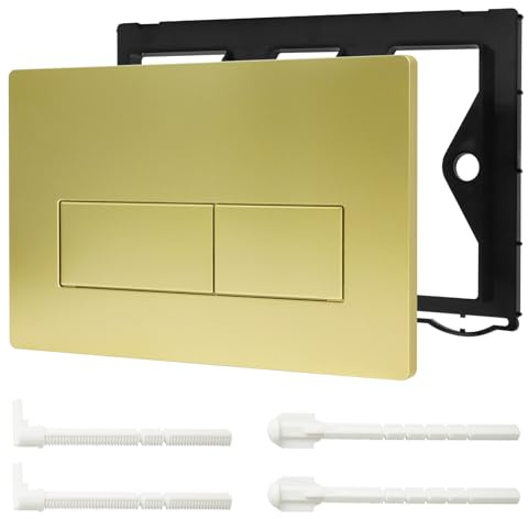 Drückerplatte WC Betätigungsplatte 2-MengenSpülung Ersatzplatte Kompatibel mit GEBERIT SIGMA01 UP300/320 Ersatzplatte 115.770.11.5, Gold
