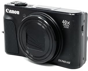 Canon SX740 HS PowerShot Digitalkamera Schwarz - Praktische Kompaktkamera mit 4K Auflösung und hybridem Autofokus - Canon Powershot Kamera mit 40x optischem Zoom - Auto-Transfer per WLAN und Bluetooth