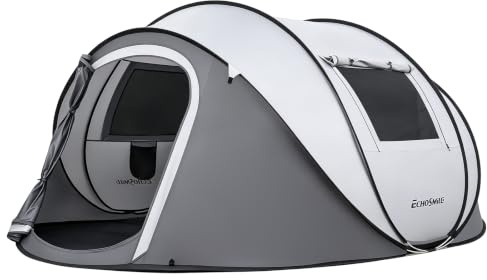 EchoSmile Pop up Zelt 4-8 Personen, Wurfzelt Wasserdicht mit 2 Belüftungsfenstern, Familienzelt & Campingzelt für Picknick, Wandern und Outdoor Aktivitäten