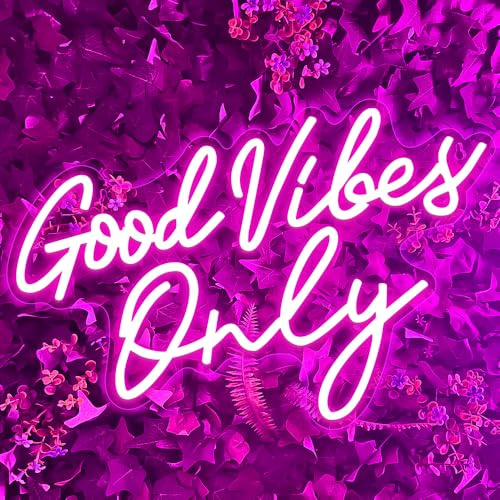 Good Vibes Only Neon Schild Wanddekoration Hervorragendes rosa Led Leuchtreklame Neonlicht Schriftzug für die Dekoration,Partys,Geburtstage,Hochzeiten,Salons,Einkaufszentren sowie die Wanddekoration
