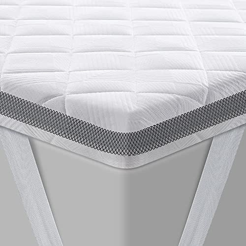 BedStory Gel Topper 180x200cm H3/H4 aus 7,5 cm Höhe Kaltschaumkern | atmungsaktive 3D-Netz Bezug, Bequeme Matratzentopper für Boxspringbett und unbequemem Betten Schlafsofa