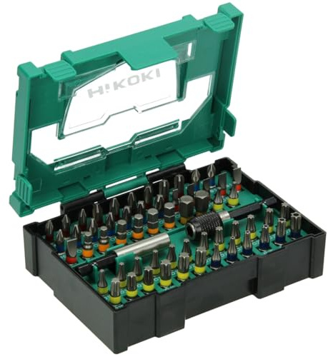 HiKOKI 60-teiliger Bit-Satz (BOX II) - Vielseitiges Schraubendreher-Bit-Set für präzises Arbeiten - Torx, PH, PZ, SL, Innensechskant Bits - Bit-Box ideal für Heimwerker und Profis