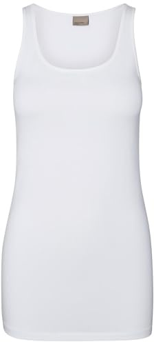 VERO MODA Damen Tank Top VMMaxi My Soft Long Basic Damentop 10185110 Bright White L