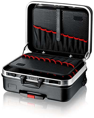 KNIPEX Werkzeugkoffer BIG Basic Move, leer, mit Rollen, Teleskopgriff, 54 Steckmöglichkeiten, 33 l Volumen, Werkzeugtrolley, 00 21 06 LE