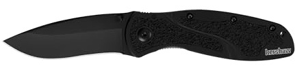Kershaw 0 Linerlock, Klinge: 8.9 cm, schwarz, Taschenmesser, Daumen Pin, Taschenclip Klappmesser-Blur, Black-Klingenlänge: 8,64 cm, Mehrfarbig, 14 x 6,4 x 2,5 cm 118 g, 1670BLK