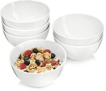 Sänger Müslischalen Sunfort in Weiß, 6-teiliges Müslischalen Set | aus Porzellan, Müsli, Teller Tief 550 ml