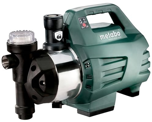 Metabo Hauswasserautomat HWAI 4500 Inox – 600979000 – Wasserpumpe mit 4500 l/h Fördermenge – Ideal für 1-3 Regner – 1300 W, 4,8 bar, 48 m Förderhöhe