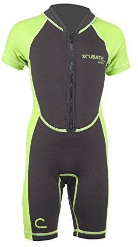 ScubaTec Neoprenanzug Kinder Shorty 2mm – Flexibler Wetsuit für Jungen & Mädchen | Perfekt für Surfen, Schnorcheln & Wassersport | Leicht, elastisch & schnell trocknend grün, 128-134 (S)