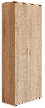 Stella Trading TALENT 3 Schuhschrank hoch, Eiche Sonoma Optik - Vielseitiger Mehrzweckschrank mit verstellbaren Einlegeböden - 70 x 176 x 35 cm (B/H/T)
