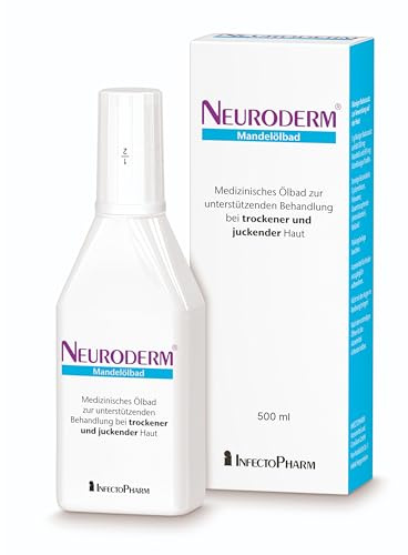 NEURODERM Mandelölbad, 500 ml – Medizinisches Badeöl für trockene Haut und zur Behandlung bei Neurodermitis, Schuppenflechte & Juckreiz | Hautberuhigender Badezusatz mit natürlichem Mandelöl