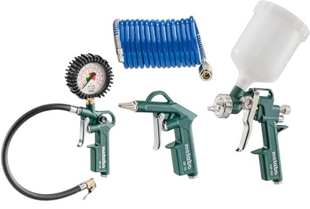 Metabo Druckluft-Werkzeugset LPZ 4 Set – 601585000 – Mit mit Adapter und Ballhohlnadel