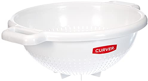 Curver 175218 Sieb mit Füßen, Polypropylen, Weiß, 26 x 31 x 12 cm