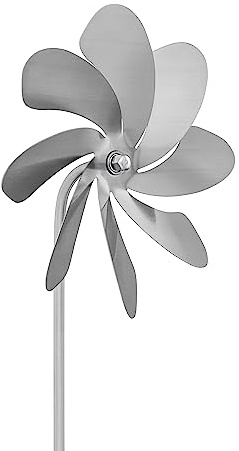 A1002 - SKARAT Speedy20 Windrad Windmühle aus Edelstahl (20cm Rotor-Durchmesser), kugelgelagert, Edelstahl Dekoration Garten - Made in Germany