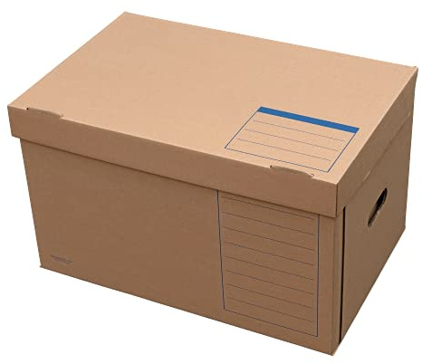 Elba Archivbox tric System, mit Klappdeckel und Tragegriffen, braun, 10 Stück