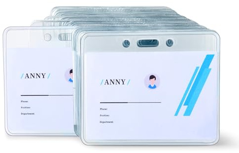 Amazon Basics Horizontaler Ausweishalter, Durchsichtig, 50er-Pack