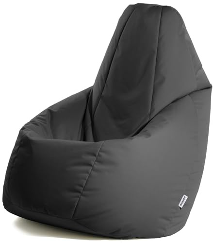 Avalon - Sitzsack Erwachsene L Jive, Bean Bag aus Reißfestem Technischem Gewebe, Ergonomischer Gaming Sitzsack mit Füllung, Komfortable Moderne Sitzsäcke, Made in Italy (80x80x125cm, Schwarz)