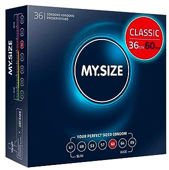 MY.SIZE Classic Kondome Größe 5 | 60 mm Breite | 36 Stück Großpackung | Extra dünn | Gefühlsecht hauchzart | 0,07 mm Wandstärke