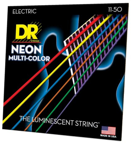 DR Strings NMCE-11 Saiten für E-Gitarren (HI-DEF NEON) | UV- & Schwarzlicht-Effekt, K3-Beschichtung, Lange Haltbarkeit, Klarer Klang, Hex Core, Silver Plated Steel