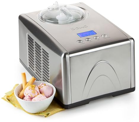 DOMO DO9066I Eismaschine für Speiseeis, Frozen Joghurt, Eiscreme Maschine und Softeis - mit selbstkühlendem Kompressor – 1,5 L