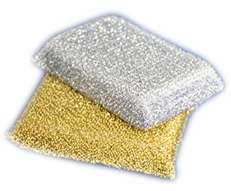 Bobbi 8X (4-x2er) TEFLONSCHWAMM Lurex TOPFREINIGER Gold/Silber