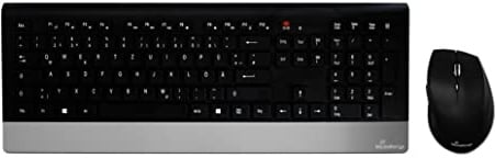 MediaRange Funk-Tastatur- und Maus-Set, Highline Serie, QWERTZ, schwarz/silber