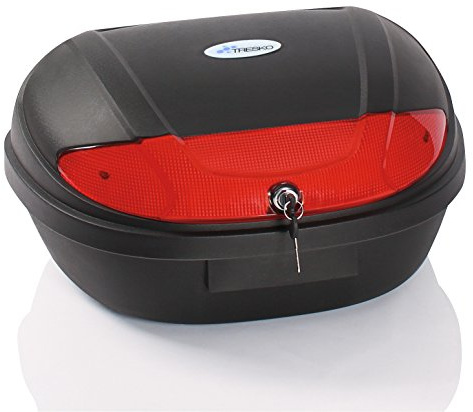 TRESKO XXL Topcase Motorradkoffer - passend für 2 Helme, Top case 48L, für Roller, Motorrad, Mofa & Quad
