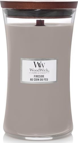 WoodWick | Große Kerze | Fireside | Tolles Geschenk für Frauen