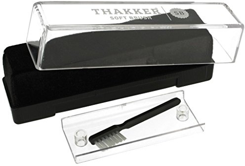 THAKKER Soft Brush - Antistatik Schallplattenbürste mit Samtpolster inkl. Nadelbürste