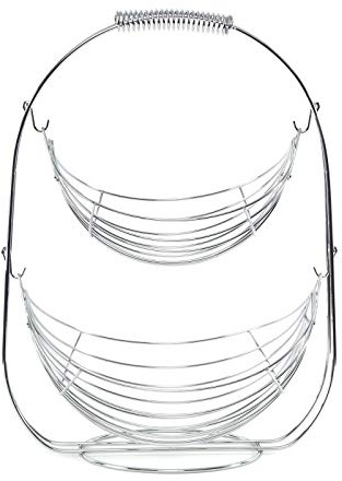 Designer Obstkorb Fruechtekorb Etagere Obstschale aus Metall silber verchromt 45 cm hoch