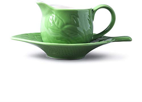 WM Bartleet & Sons Sauciere aus Porzellan mit Ständer/Untertasse grün