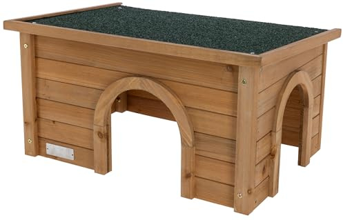 Kerbl Pet Nagerhaus, Kleintierhaus, Nagerhütte, 59x39x30cm, Spießtanne, Kunststoff, Nager, wetterfestes Dach, langlebig, robust