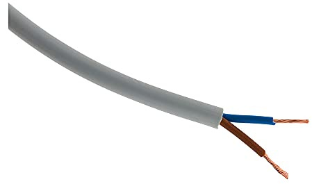 Zenitech - Stromkabel H05VV-F 2x 1,5mm² - Flache Struktur - Für den Innenbereich - PVC-Isolierung - Für Haushaltsgeräte und Heimanschlüsse - 10m - Grau