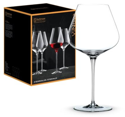 Nachtmann 4-teiliges Rotweingläser Set, 840 ml, ViNova, 98072, Burgunder Weingläser aus Kristallglas, Rotwein Gläser spülmaschinenfest
