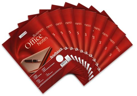herlitz Briefblock A4 kariert ohne Rand, 50 Blatt, 70 g/m², kopfgeleimt, Papier, 10 Stück