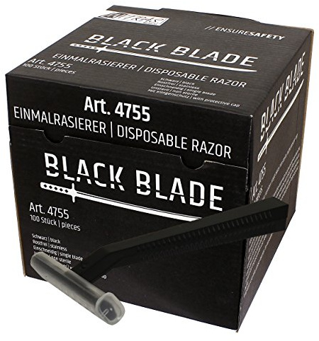 Nitras Medical Einmalrasierer BLACK BLADE, 100 Stück schwarz rostfrei