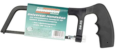 Brüder Mannesmann Rückensäge 150 mm (6 Zoll) mit HSS-Sägeblatt, werkzeugloser Klingenwechsel, ergonomischer Griff, für präzise Schnitte in Holz, Metall und Kunststoff, inkl. 1 Sägeblatt | M30100