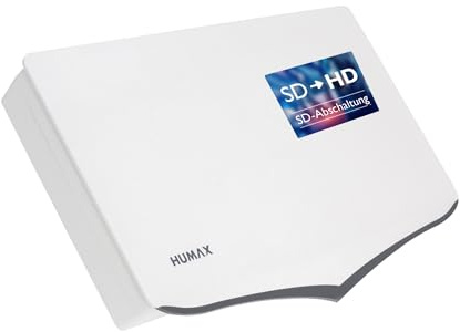 HUMAX Flat H40D4 Quad Flachantenne SAT, Satellitenantenne flach mit Quad-LNB, 4 Teilnehmer, einfache Installation, Mast- und Wandmontage für Balkon, Camping, Garten, Satelliten Antenne inkl. Zubehör