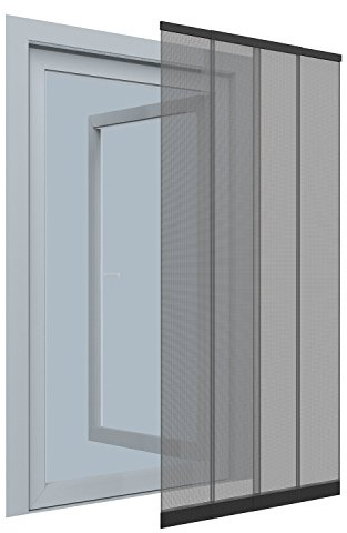 Insektenschutz-Vorhang - 100x220 cm - Teleskop-Lamellenvorhang für Türen mit Fliegengitter aus Polyester