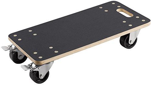 Metafranc Transportroller Tragkraft Siebdruckplatte PA Räder, Möbelroller mit Bremse, Transporthilfe für Umzug Rollwagen für Möbel Transport Kistenroller aus Holz 822000, 590 x 290 mm, 400 kg