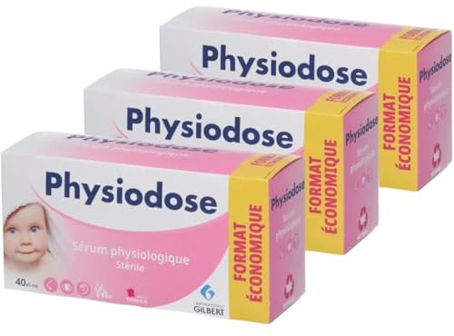 PHYSIODOSE Kochsalzlösung Baby – 3 Packungen mit je 40 Unidosen à 5 ml – Physiologische Kochsalzlösung für Nase, Augen und Wundreinigung, Steril und Konservierungsmittelfrei