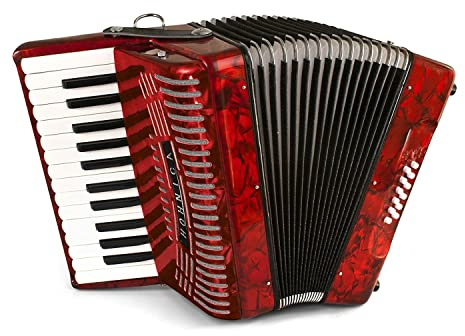 Hohner Accordions 1303-RED 12 Bass Einsteiger-Akkordeon, Rot