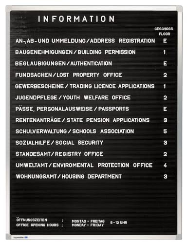 Legamaster PREMIUM Rillentafel 40x30cm - hochwertiges Letterboard - schwarze Tafeloberfläche mit Gummiriffelung - Aluminiumrahmen mit Kunststoffecken - Wandmontage