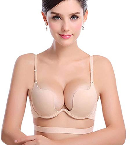 ZUKULIFE Damen Deep U Multiway Plunge Bra Push-Up BH Unterwäsche