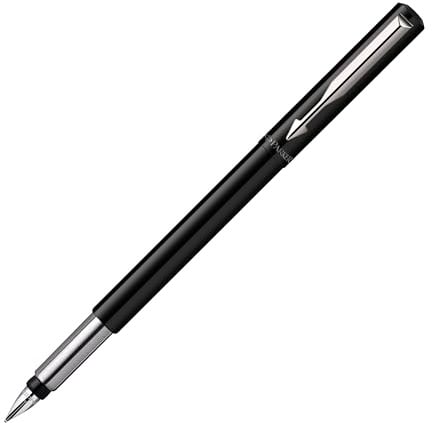 Parker Vector Füller | Schwarz | Füllfederhalter mit mittlerer Feder | Blaue Tinte