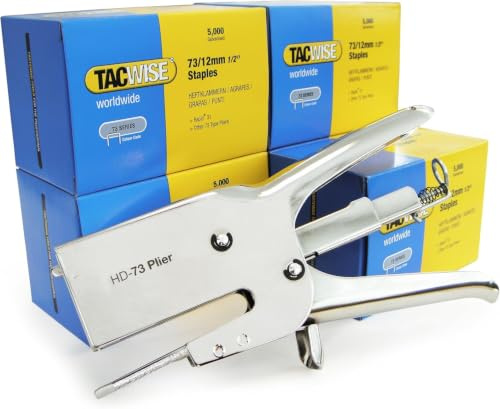 Tacwise 1199 HD-73 Heftzange und 25.000 Typ 73/12mm Heftklammern | Enthält 5 Schachteln 5000 Stück 73/12mm Klammern