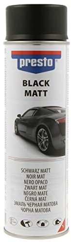 presto UNIVERSAL Spray Schwarz matt 500 ml, Sprühlack, schnelltrocknend, hohe Deckkraft, vielseitig, Innen- & Außenbereich, widerstandsfähig, Auto-Reparaturlack