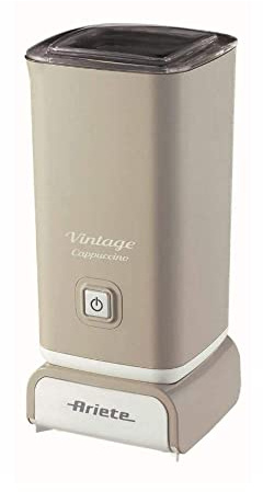 Ariete Vintage Cappucino 2878, Retro Elektrischer Milchaufschäumer im Retro-Stil für Cappuccino & Heiße Schokolade, Milchschaum für Cappuccino in 2 Minuten, 250ml Fassungsvermögen, 500W, Beige