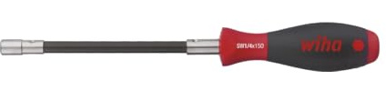 Wiha Schraubendreher mit Bithalter SoftFinish® Klemmung über Sprengring flexibler Schaft, 1/4 (01479) 268 mm