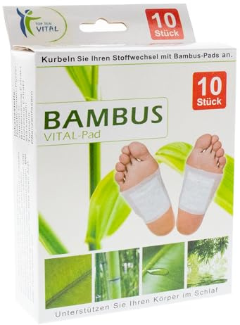 G&M Bambus Detox Fußpflaster, 10 Entgiftungspflaster für Füße, 100 % natürliche Wellness Energiepflaster, Deep Cleansing für Stressreduktion und Entschlackung des Körpers im Schlaf